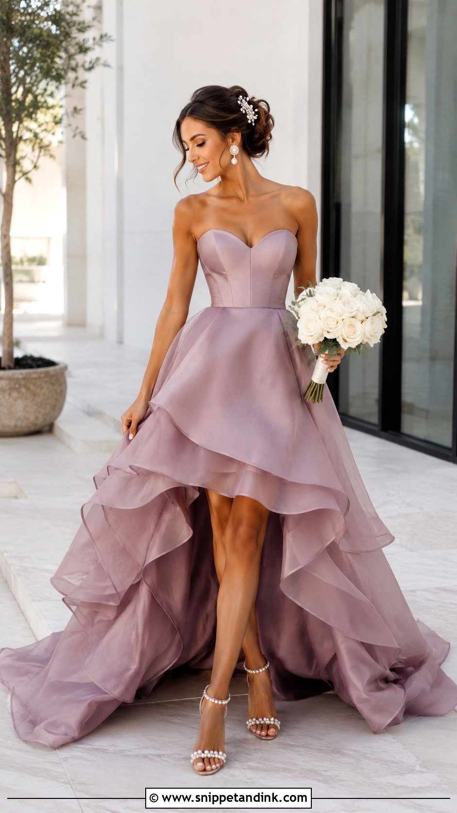 Mauve High Low Wedding Dress - Snippet and Ink - 20 Mauve Wedding Dress Ideas
