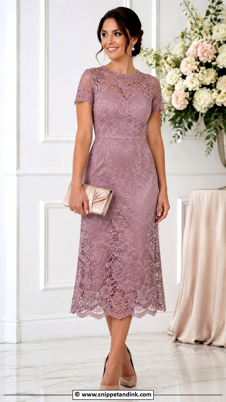 Mauve Lace Brides Sister Dress - Snippet and Ink - 30 Bride's Sister Dress Ideas