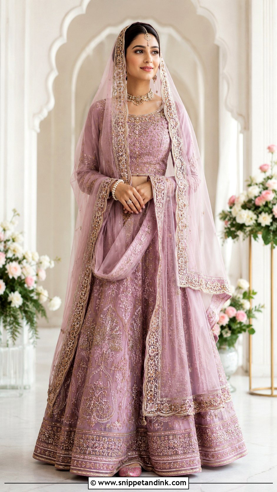 Mauve Lehenga Anand Karaj Outfit - Snippet and Ink - 30 Anand Karaj Outfit Ideas