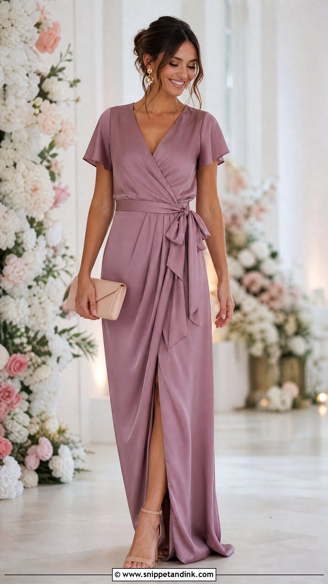 Mauve Maid Of Honor Dress - Snippet and Ink - 25 Maid of Honor Outfit Ideas