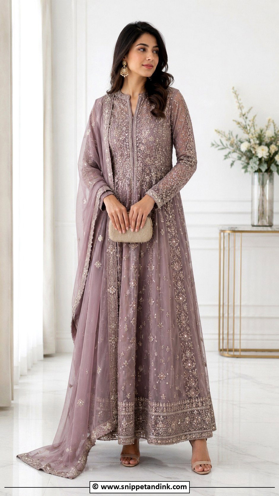 Mauve Nikkah Anarkali Outfit - Snippet and Ink - 35 Nikkah Outfit Ideas
