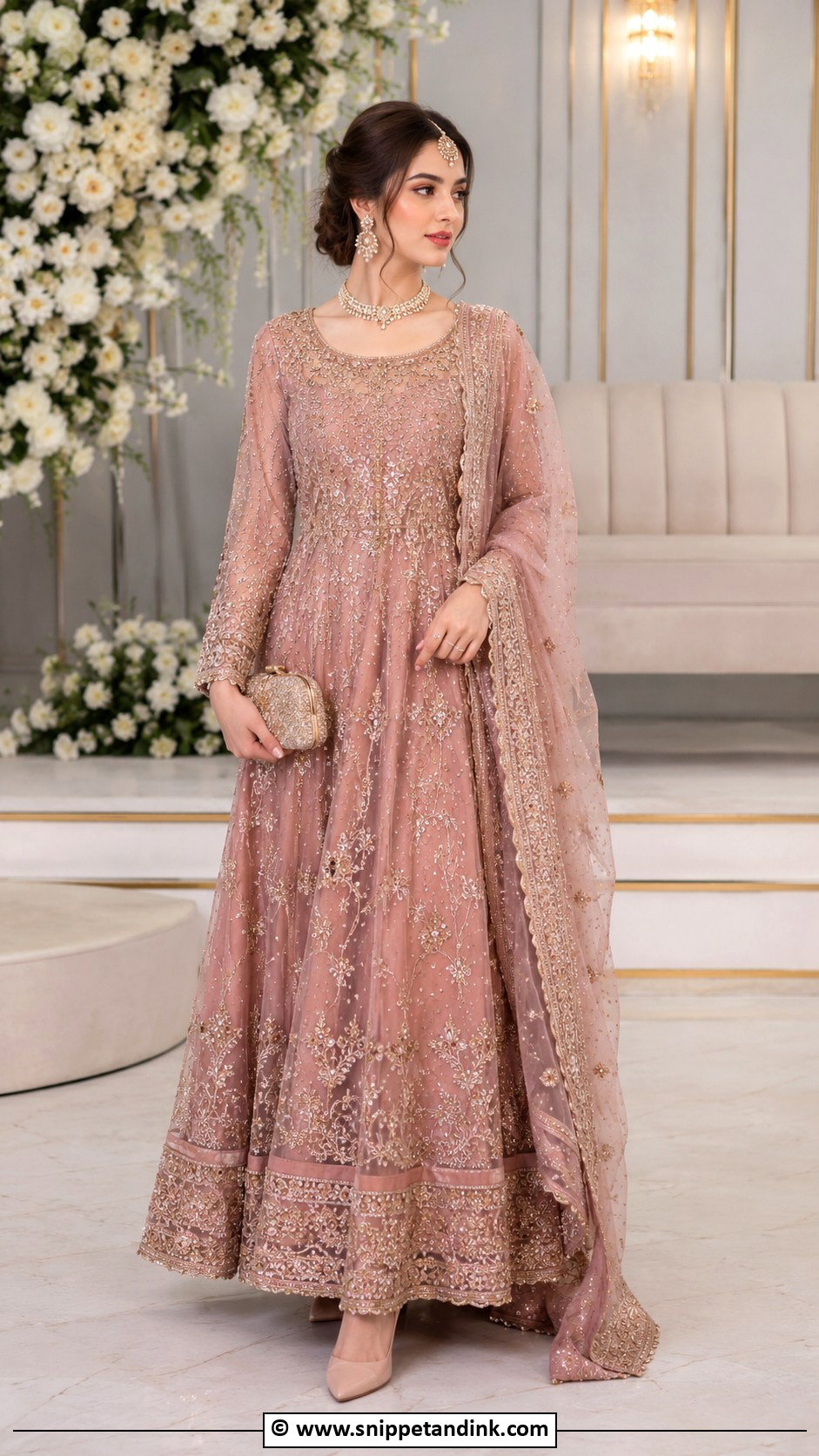 Mauve Nikkah Maxi Outfit - Snippet and Ink - 35 Nikkah Dress Ideas