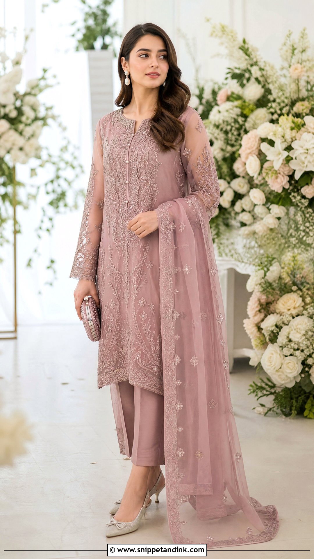 Mauve Pakistani Wedding Organza Suit - Snippet and Ink - 25 Simple Pakistani Wedding Dress Ideas