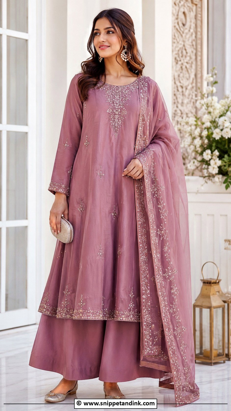 Mauve Palazzo Suit For Anand Karaj - Snippet and Ink - 30 Anand Karaj Suit Ideas