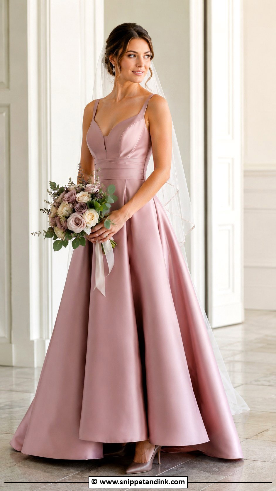 Mauve Pink Wedding Dress - Snippet and Ink - 35 Pink Wedding Dress Ideas