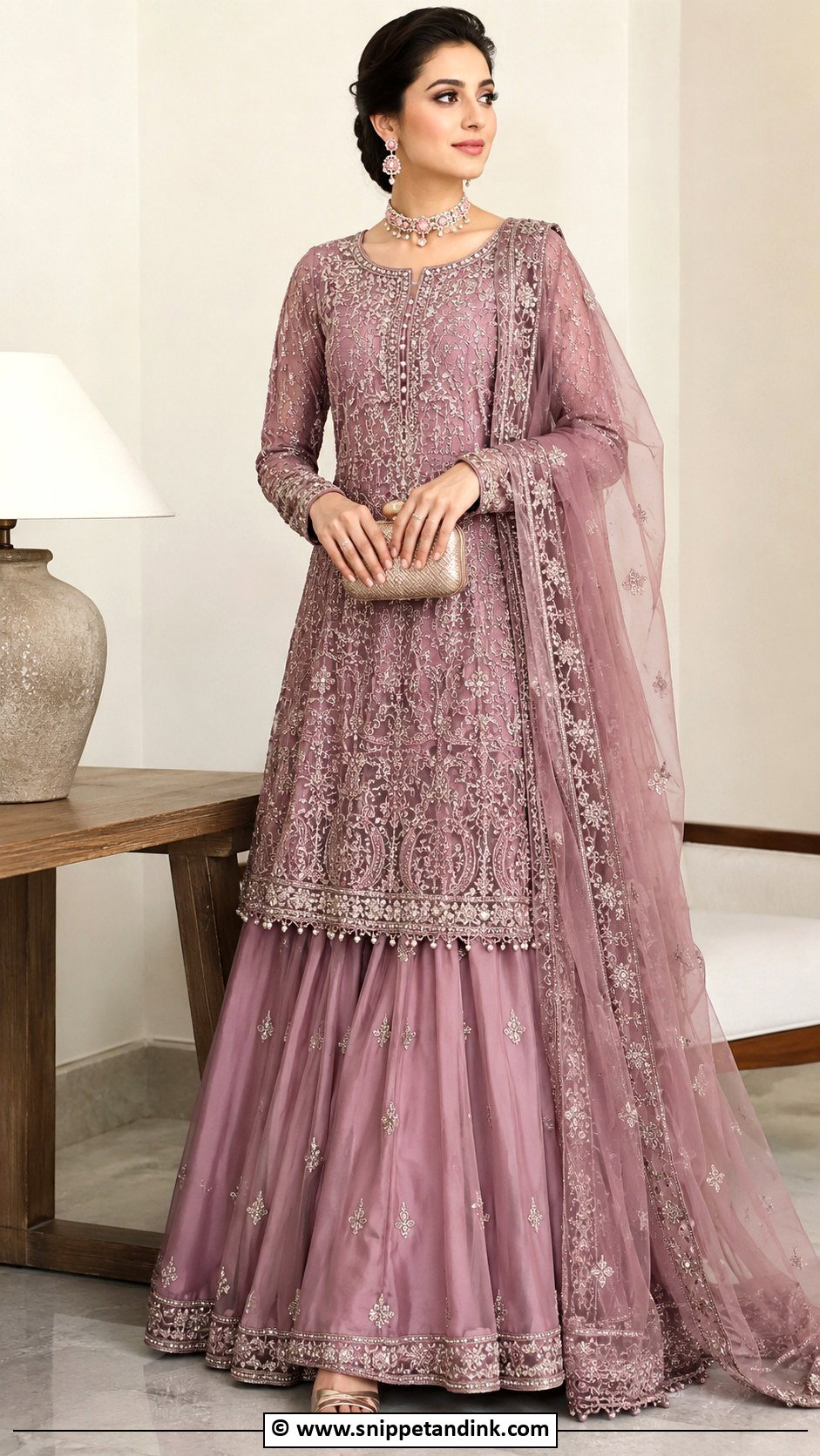 Mauve Walima Bridal Dress - Snippet and Ink - 35 Walima Dresses Pakistani Brides
