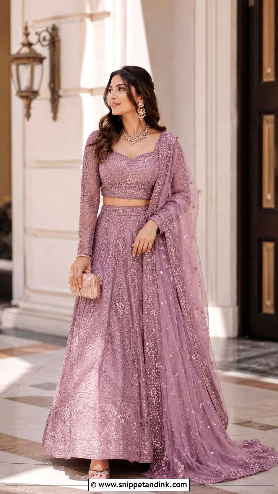 Mauve Walima Lehenga Dress - Snippet and Ink - 25 Walima Bride Dresses