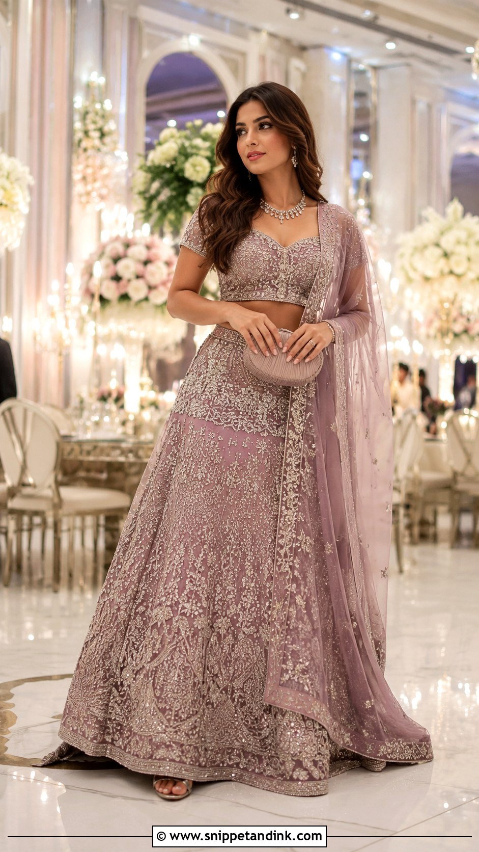 Mauve Walima Lehenga Dress - Snippet and Ink - 30 Pakistani Wedding Dress Ideas