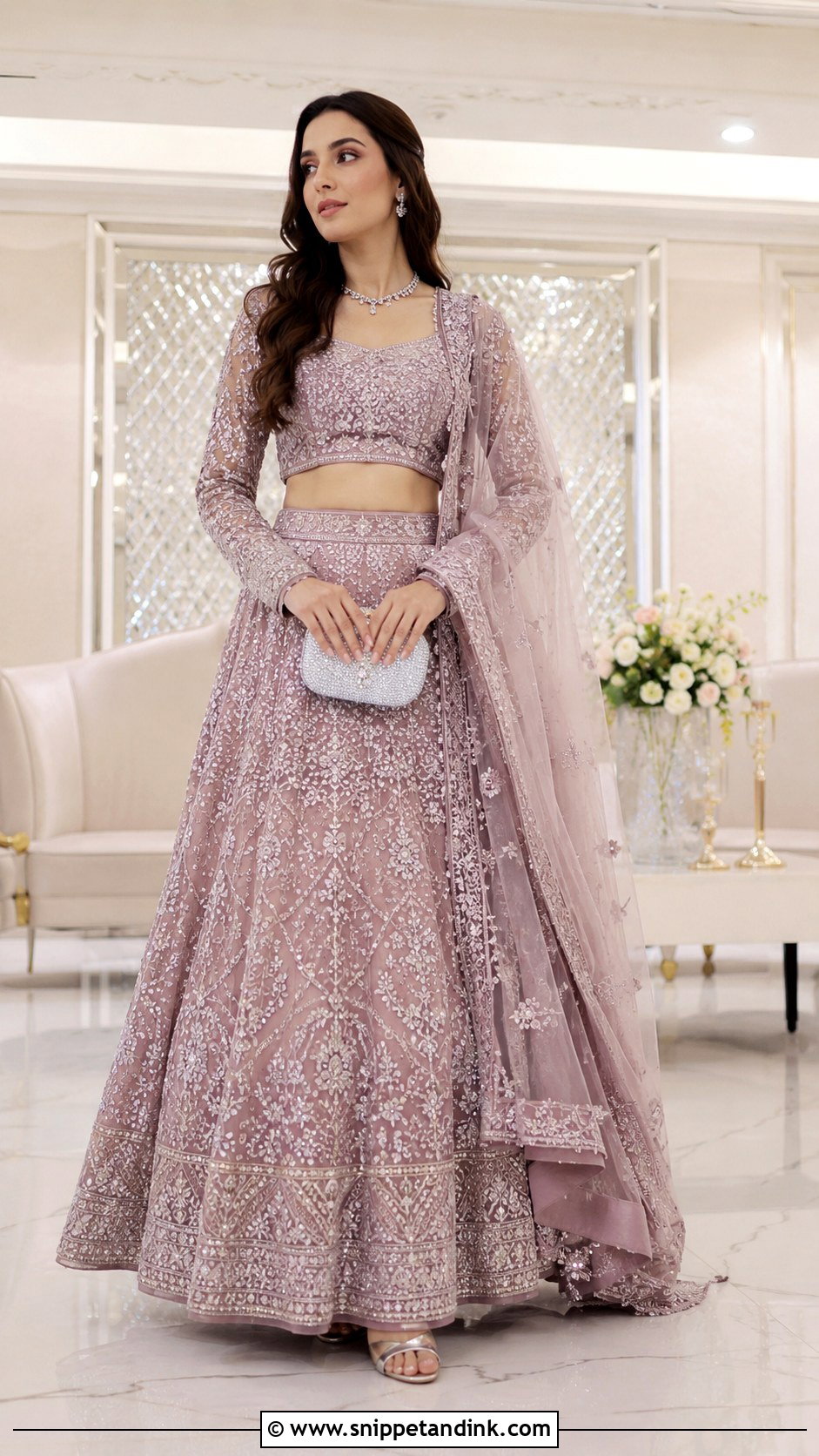 Mauve Walima Lehenga - Snippet and Ink - 25 Walima Outfit Ideas