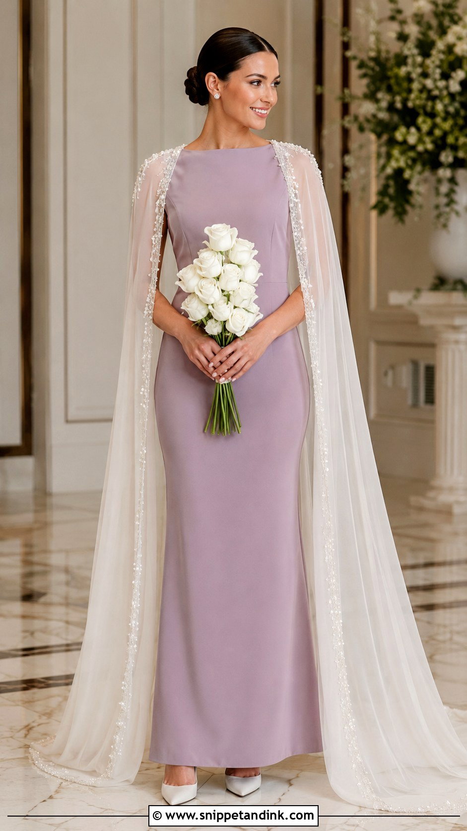 Mauve Wedding Dress With Cape - Snippet and Ink - 20 Mauve Wedding Dress Ideas