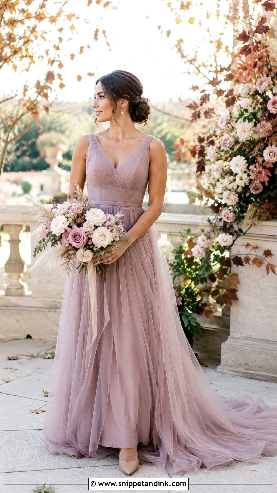 Mauve Wedding Gown - Snippet and Ink - 25 Colored Wedding Gowns
