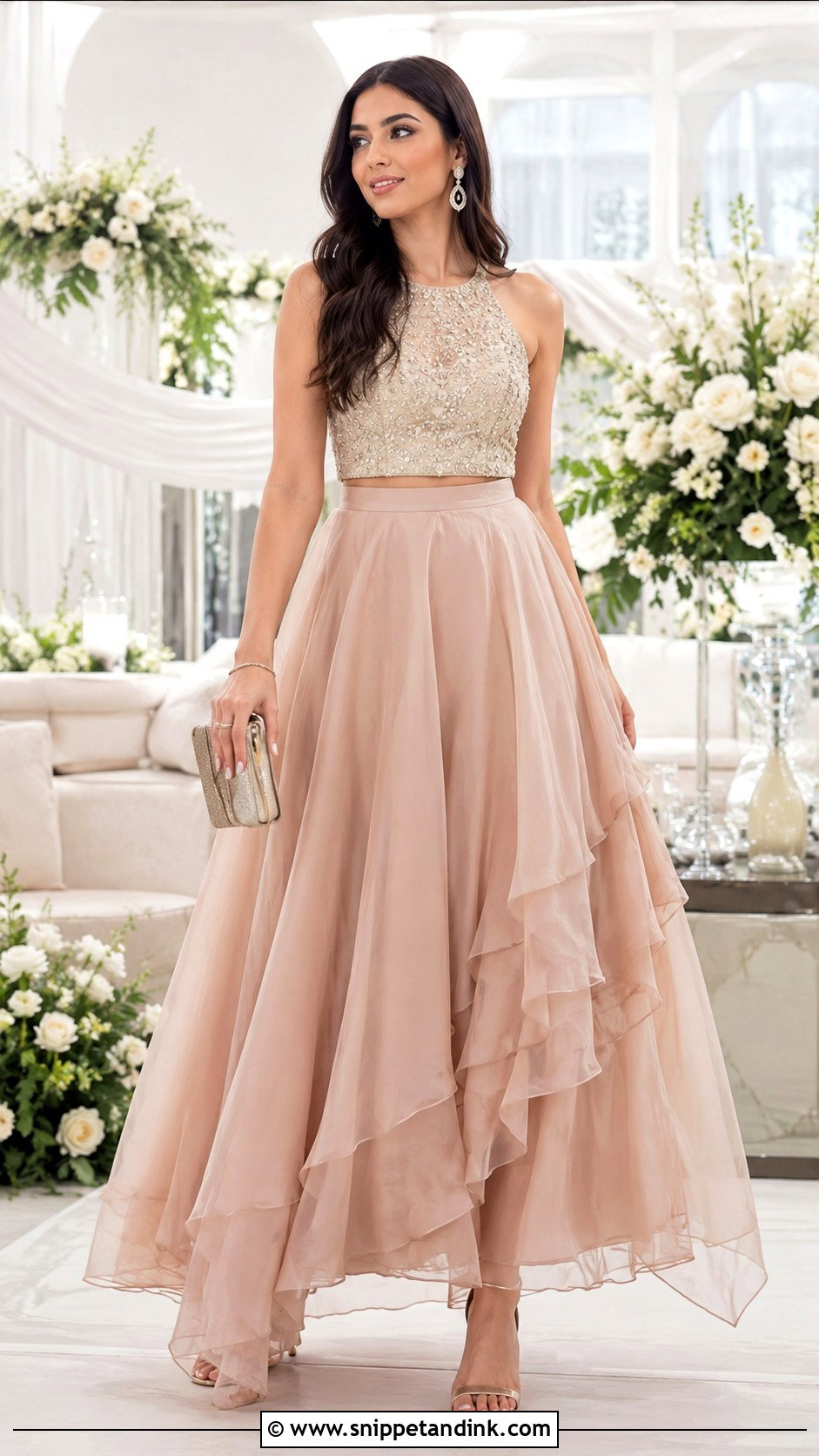 Maxi Skirt And Top For Wedding Function - Snippet and Ink - 30 Wedding Function Dress for Women Ideas