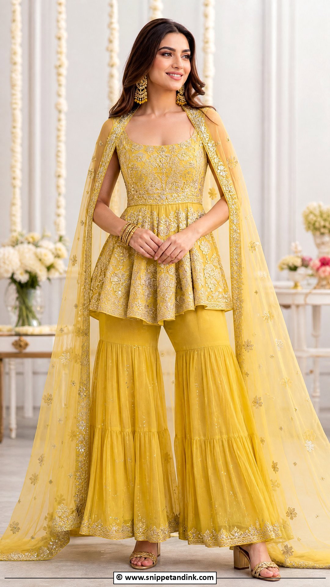 Mayon Dress With Cape Dupatta - Snippet and Ink - 35 Mayon Dresses