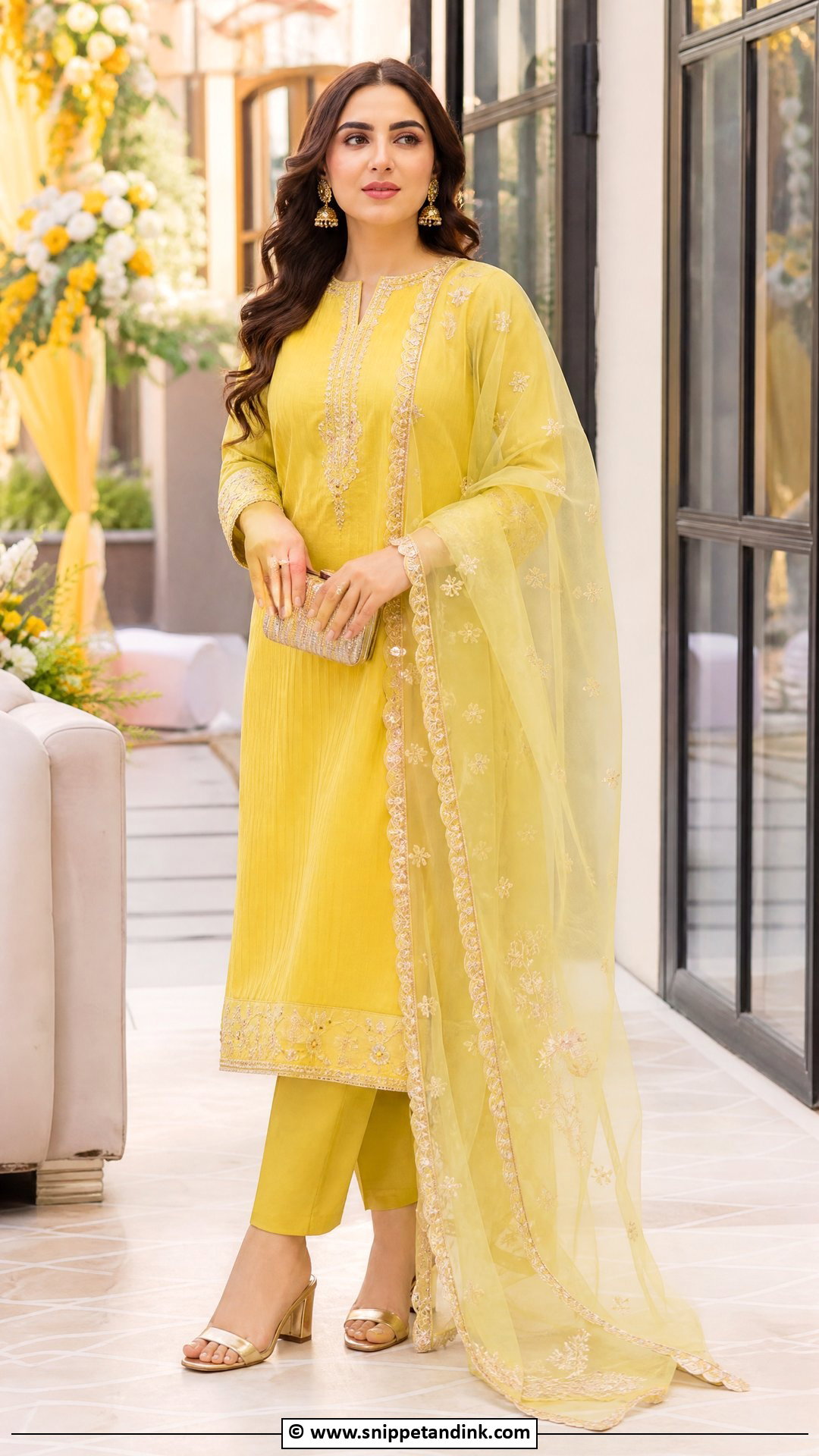 Mayon Dress With Organza Dupatta - Snippet and Ink - 35 Mayon Dresses