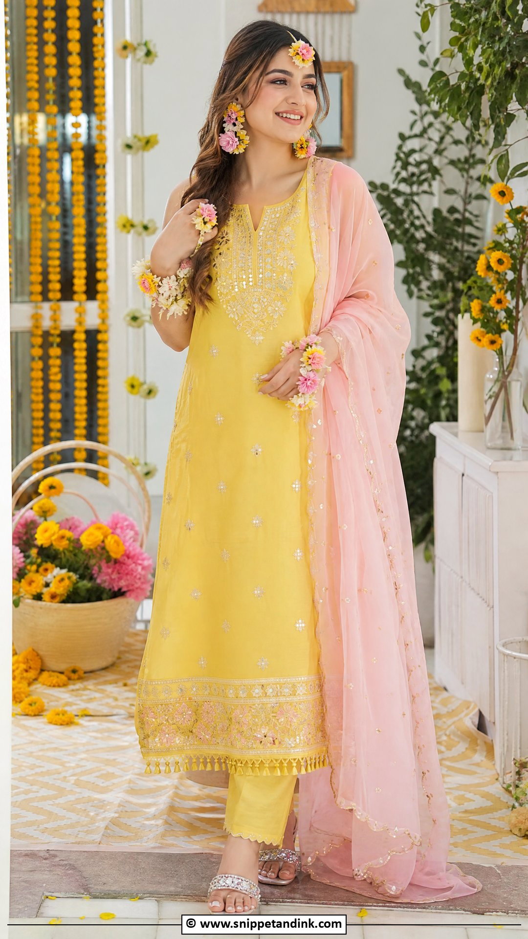 Mayon Dress With Pink And Yellow - Snippet and Ink - 35 Mayon Dresses