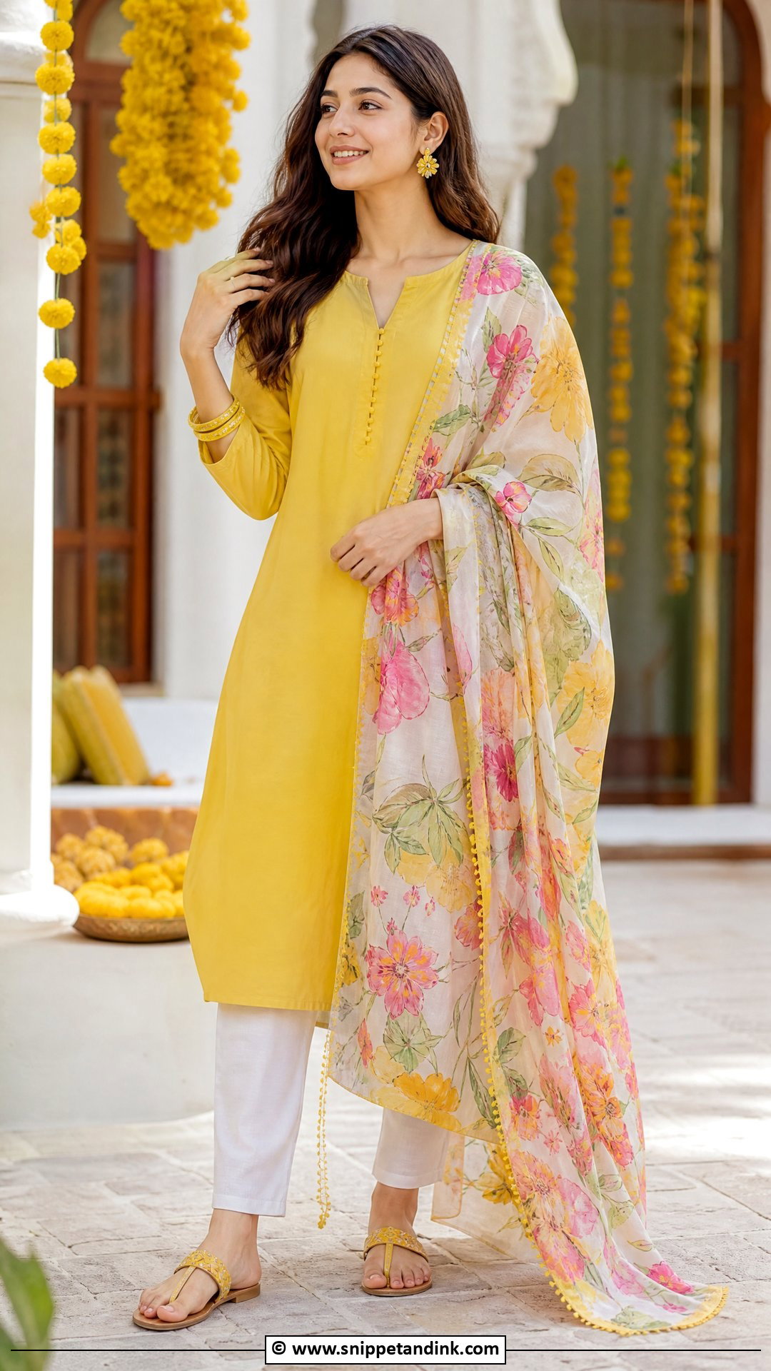 Mayon Dress With Printed Dupatta - Snippet and Ink - 35 Mayon Dresses