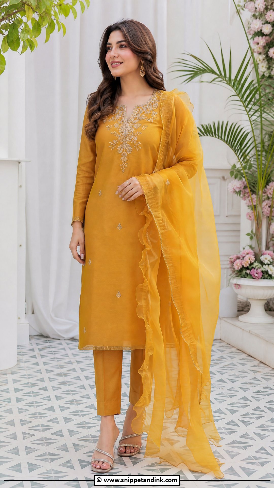 Mayon Dress With Ruffled Dupatta - Snippet and Ink - 35 Mayon Dresses