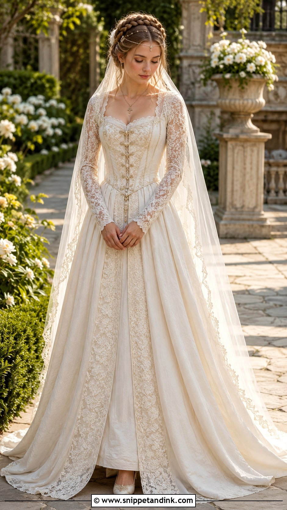 Medieval Princess Wedding Dress With Braided Hair - Snippet and Ink - 30 Medieval Princesses Wedding Dress Ideas