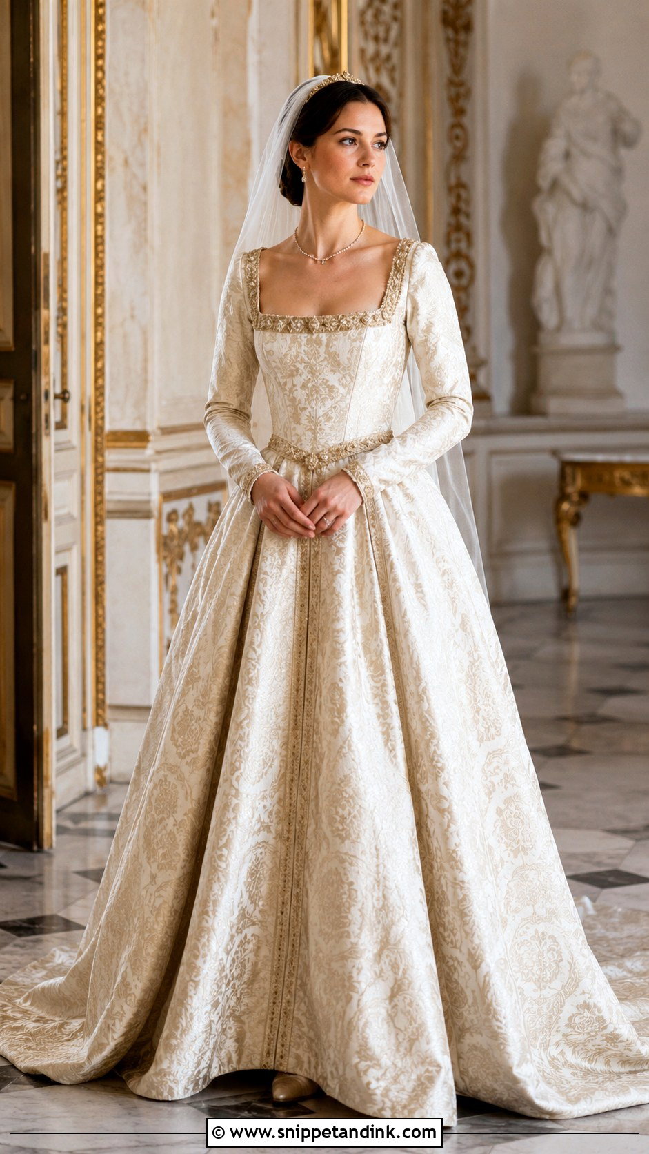 Medieval Princess Wedding Dress With Brocade Fabric - Snippet and Ink - 30 Medieval Princesses Wedding Dress Ideas