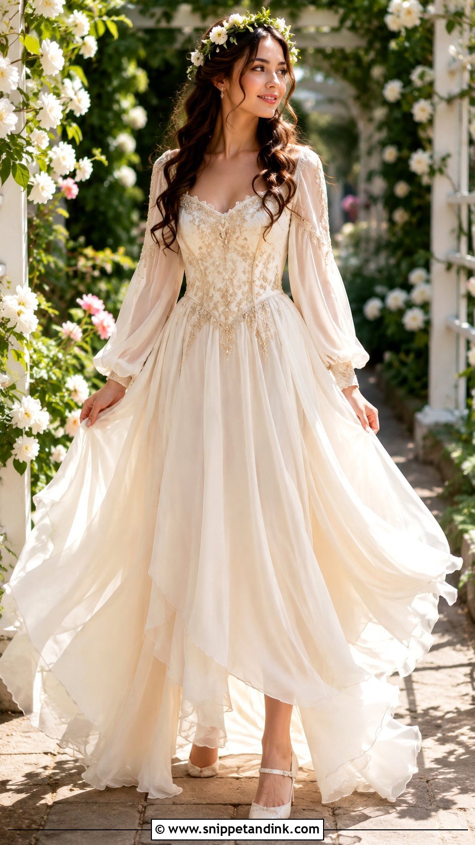 Medieval Princess Wedding Dress With Chiffon Skirt - Snippet and Ink - 30 Medieval Princesses Wedding Dress Ideas