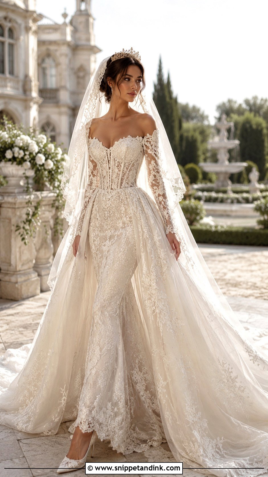 Medieval Princess Wedding Dress With Detachable Overskirt - Snippet and Ink - 30 Medieval Princesses Wedding Dress Ideas
