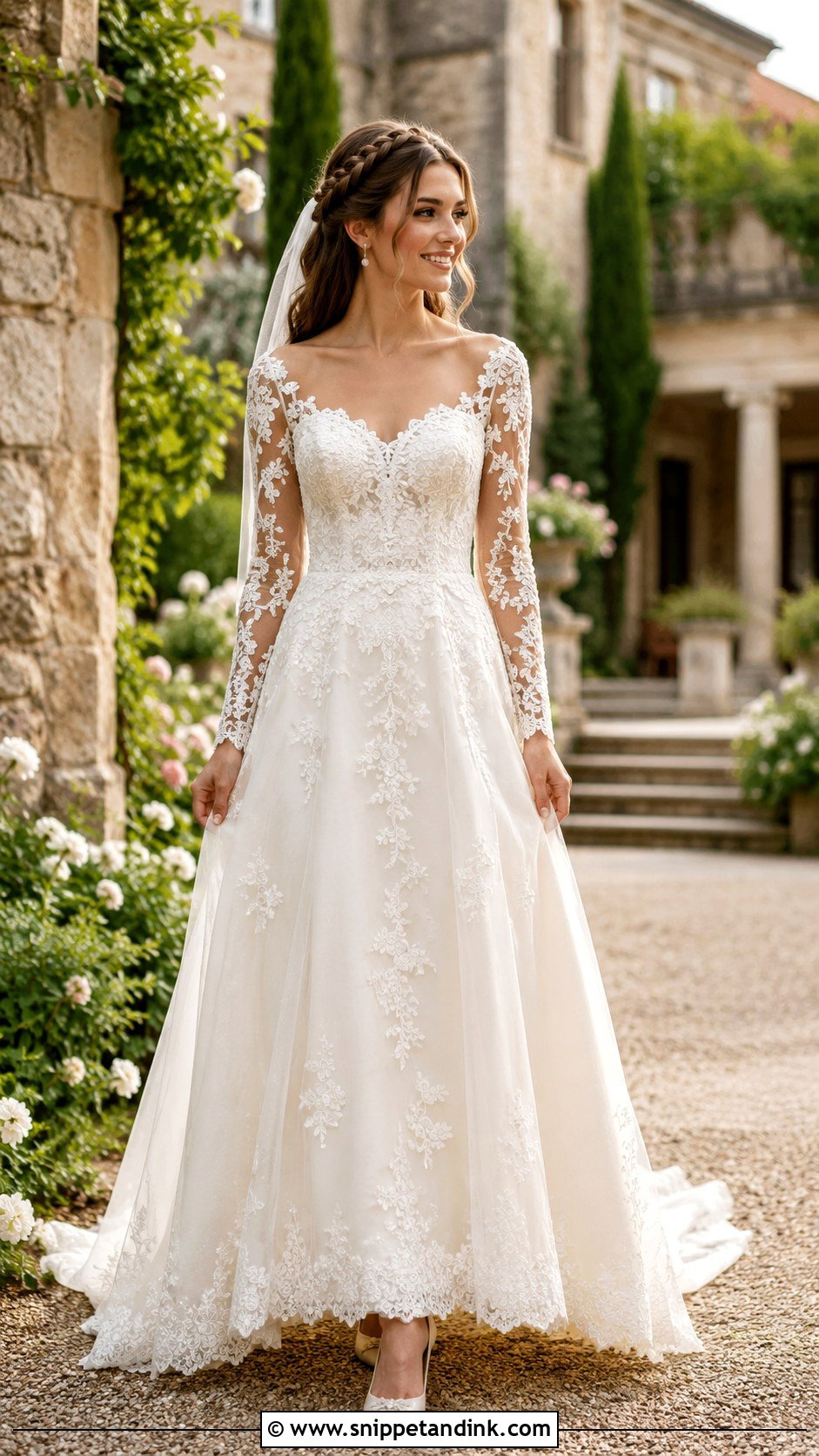 Medieval Princess Wedding Dress With Floral Lace - Snippet and Ink - 30 Medieval Princesses Wedding Dress Ideas
