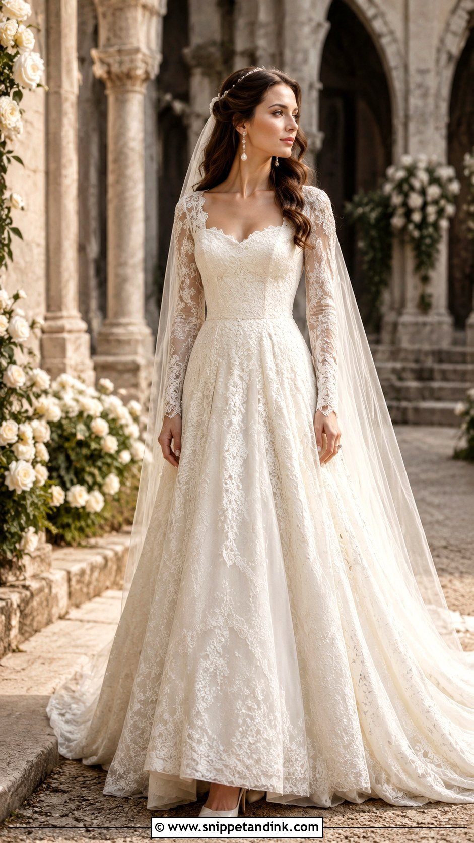 Medieval Princess Wedding Dress With Long Sleeves - Snippet and Ink - 30 Medieval Princesses Wedding Dress Ideas
