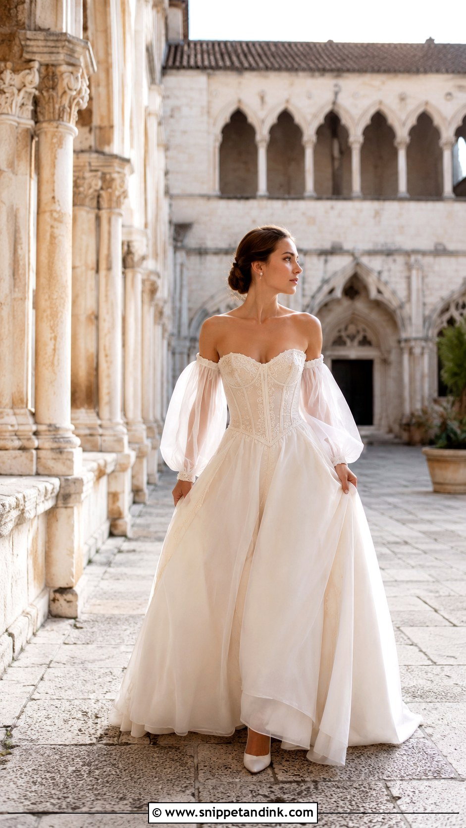 Medieval Princess Wedding Dress With Puff Sleeves - Snippet and Ink - 30 Medieval Princesses Wedding Dress Ideas