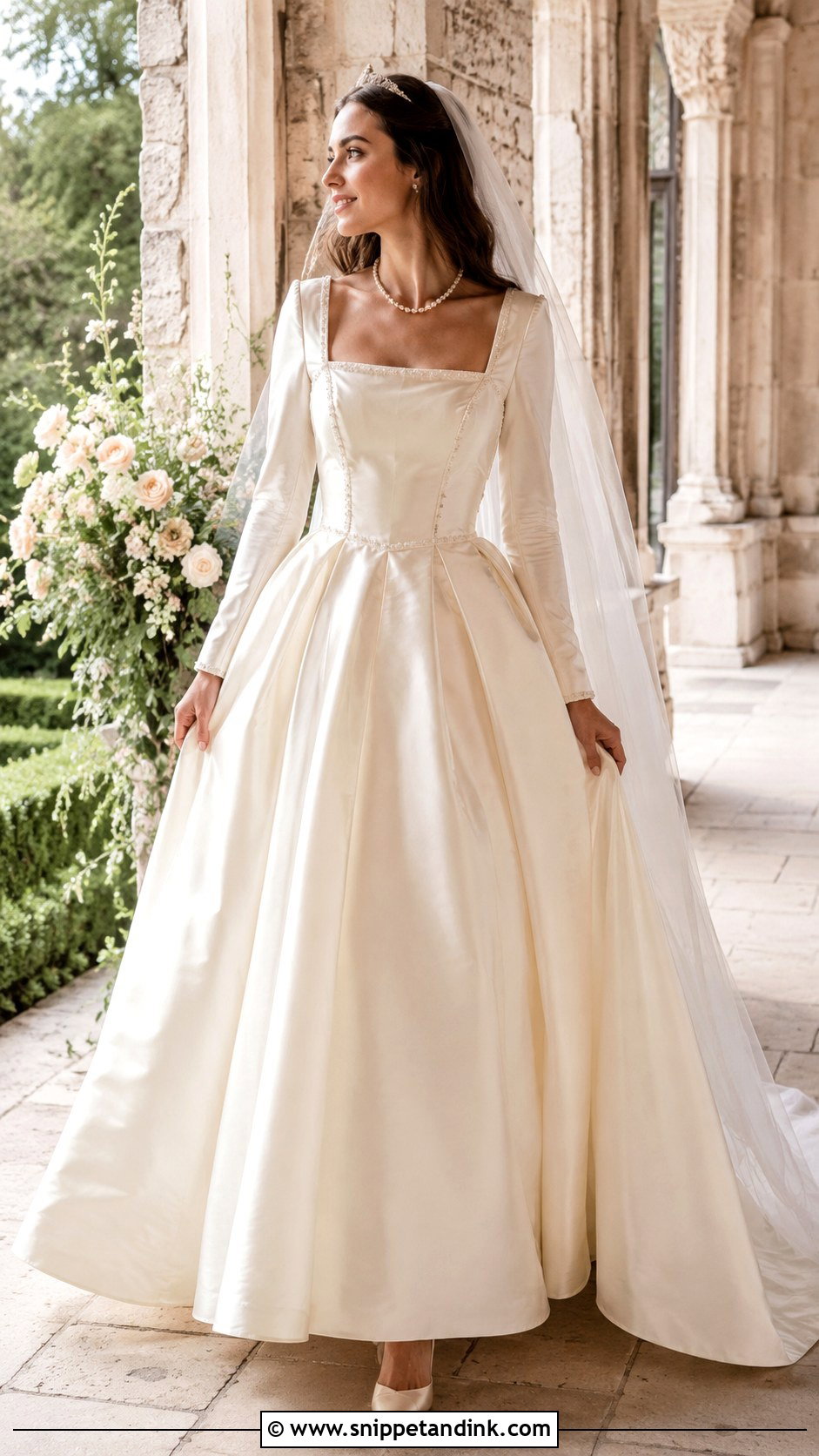 Medieval Princess Wedding Dress With Square Neckline - Snippet and Ink - 30 Medieval Princesses Wedding Dress Ideas