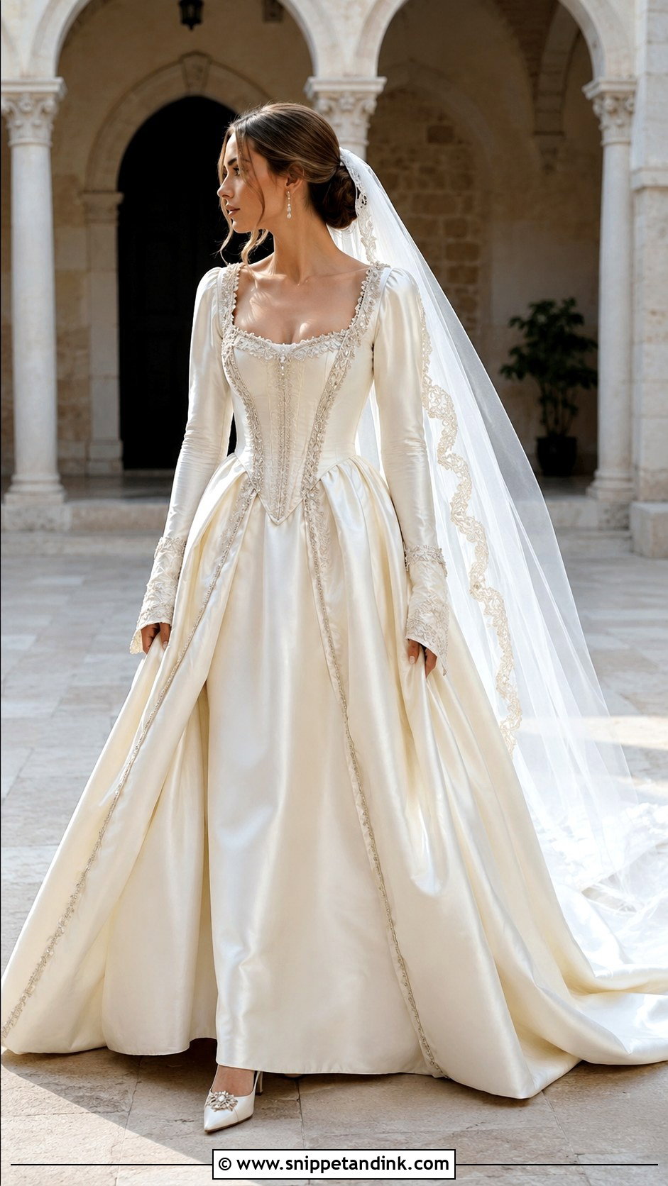 Medieval Princess Wedding Dress With Veil - Snippet and Ink - 30 Medieval Princesses Wedding Dress Ideas