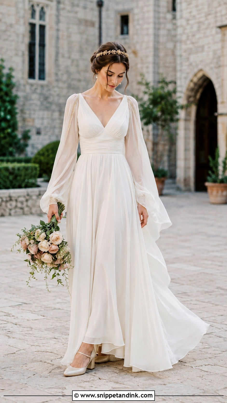Medieval Sleeve Castle Wedding Dress - Snippet and Ink - 20 Castle Wedding Dress Ideas