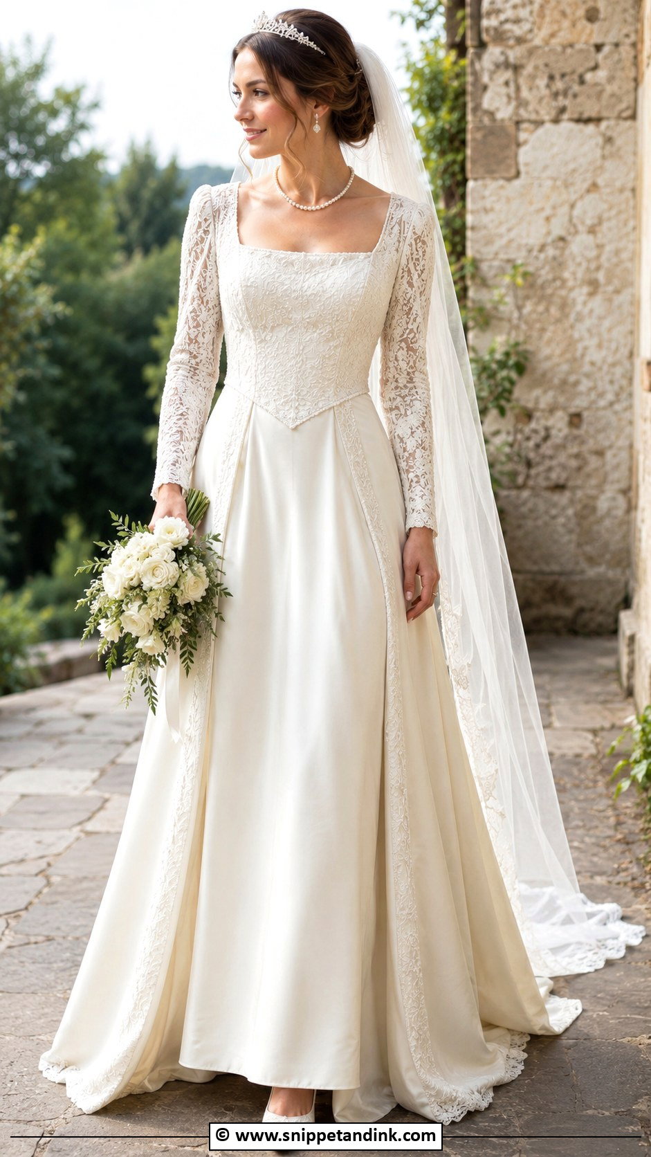Medieval Wedding Dress With A Line Skirt - Snippet and Ink - 30 Medieval Wedding Dress Ideas