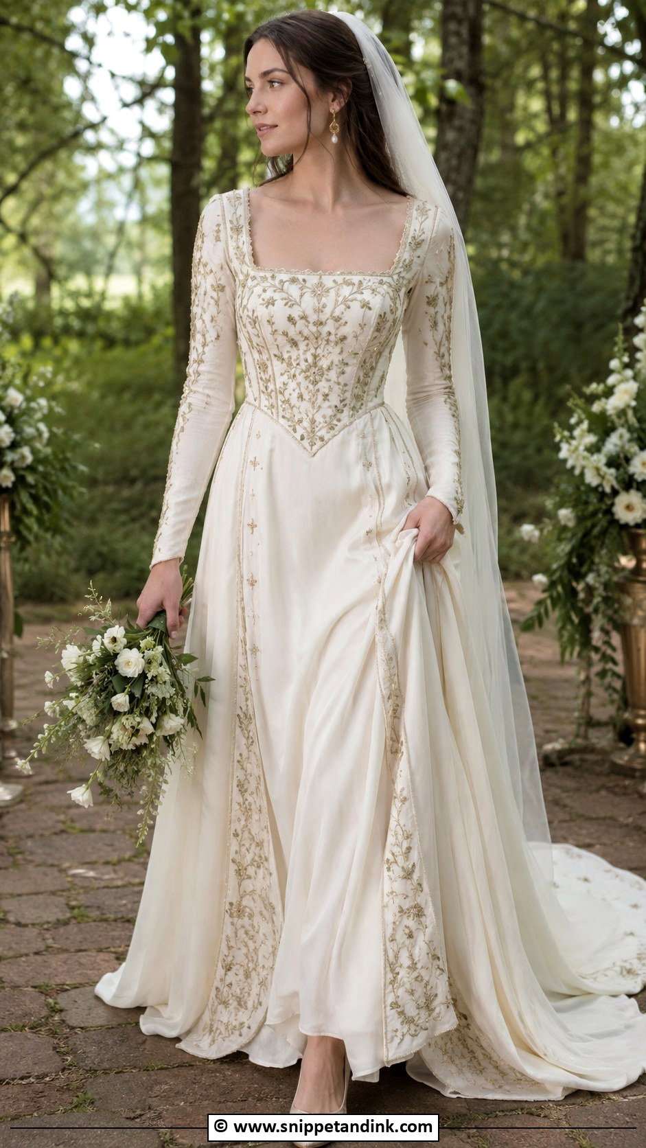 Medieval Wedding Dress With Bell Sleeves - Snippet and Ink - 30 Medieval Wedding Dress Ideas