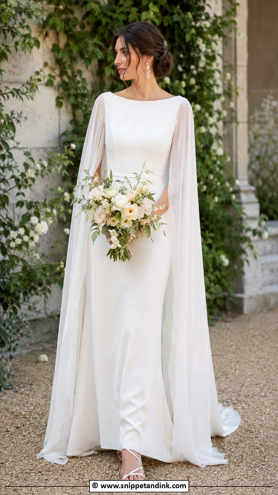 Medieval Wedding Dress With Cape Sleeves - Snippet and Ink - 30 Medieval Wedding Dress Ideas