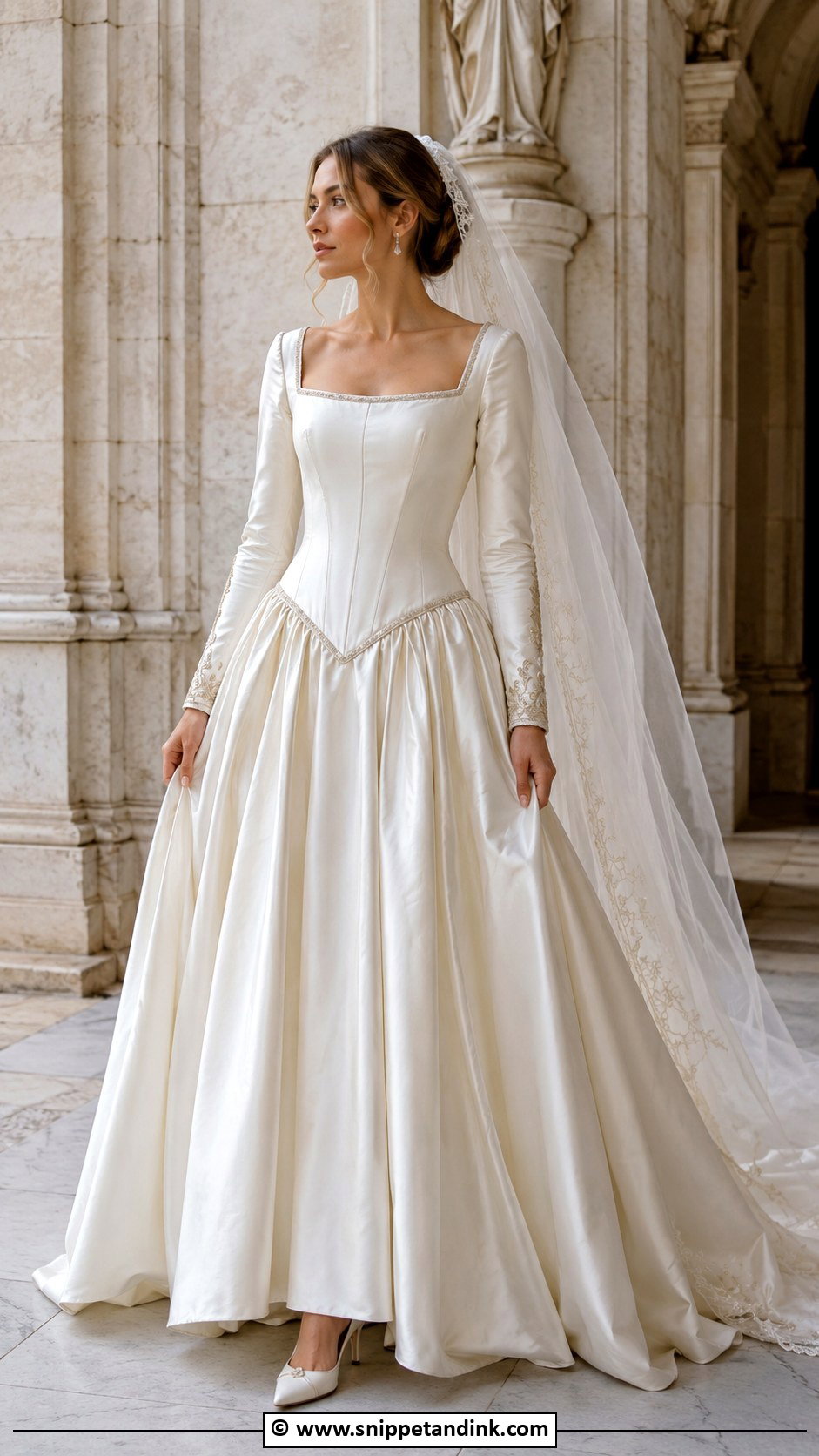 Medieval Wedding Dress With Drop Waist - Snippet and Ink - 30 Medieval Wedding Dress Ideas