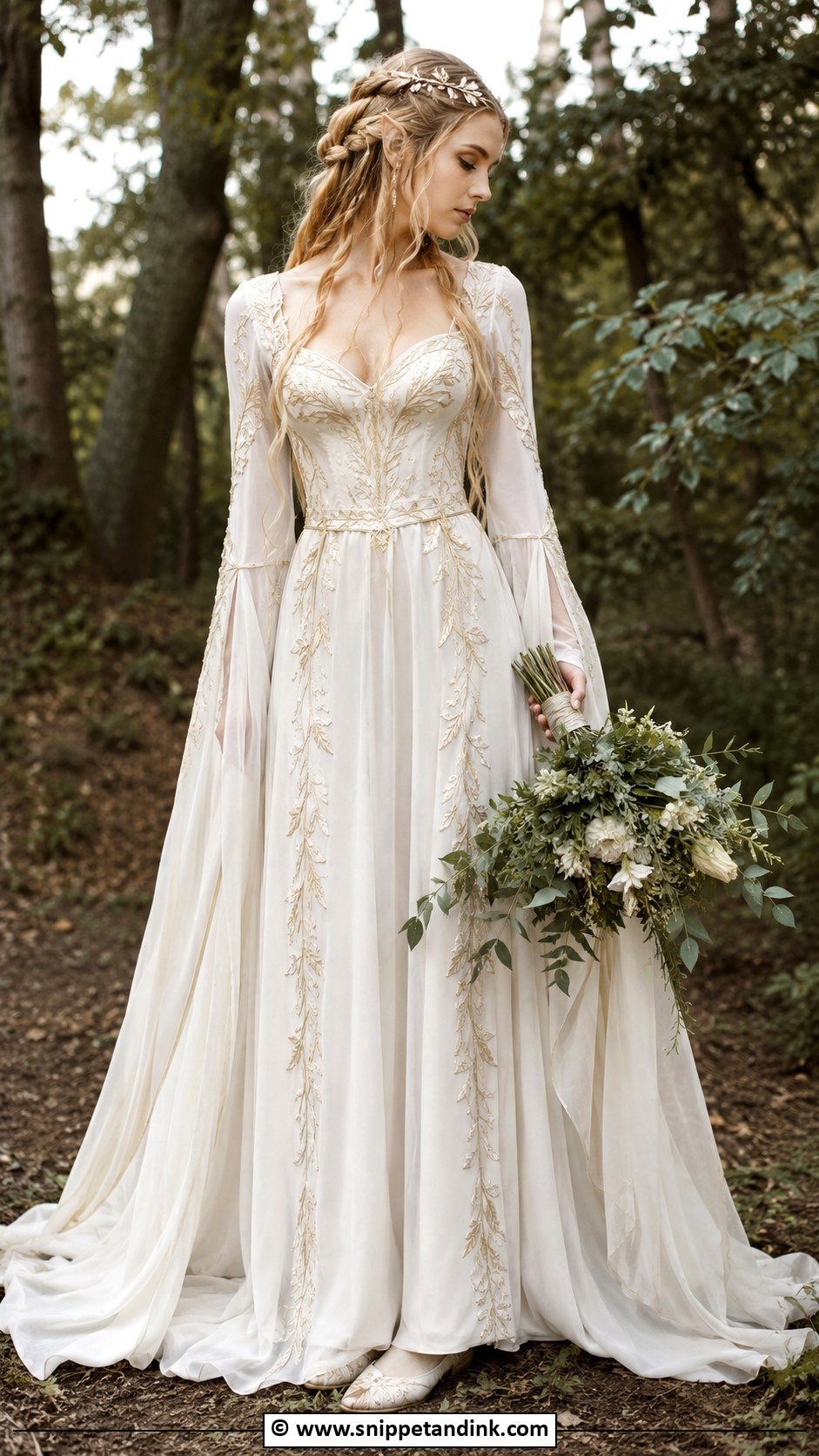 Medieval Wedding Dress With Elven Bridal Look - Snippet and Ink - 30 Medieval Wedding Dress Ideas
