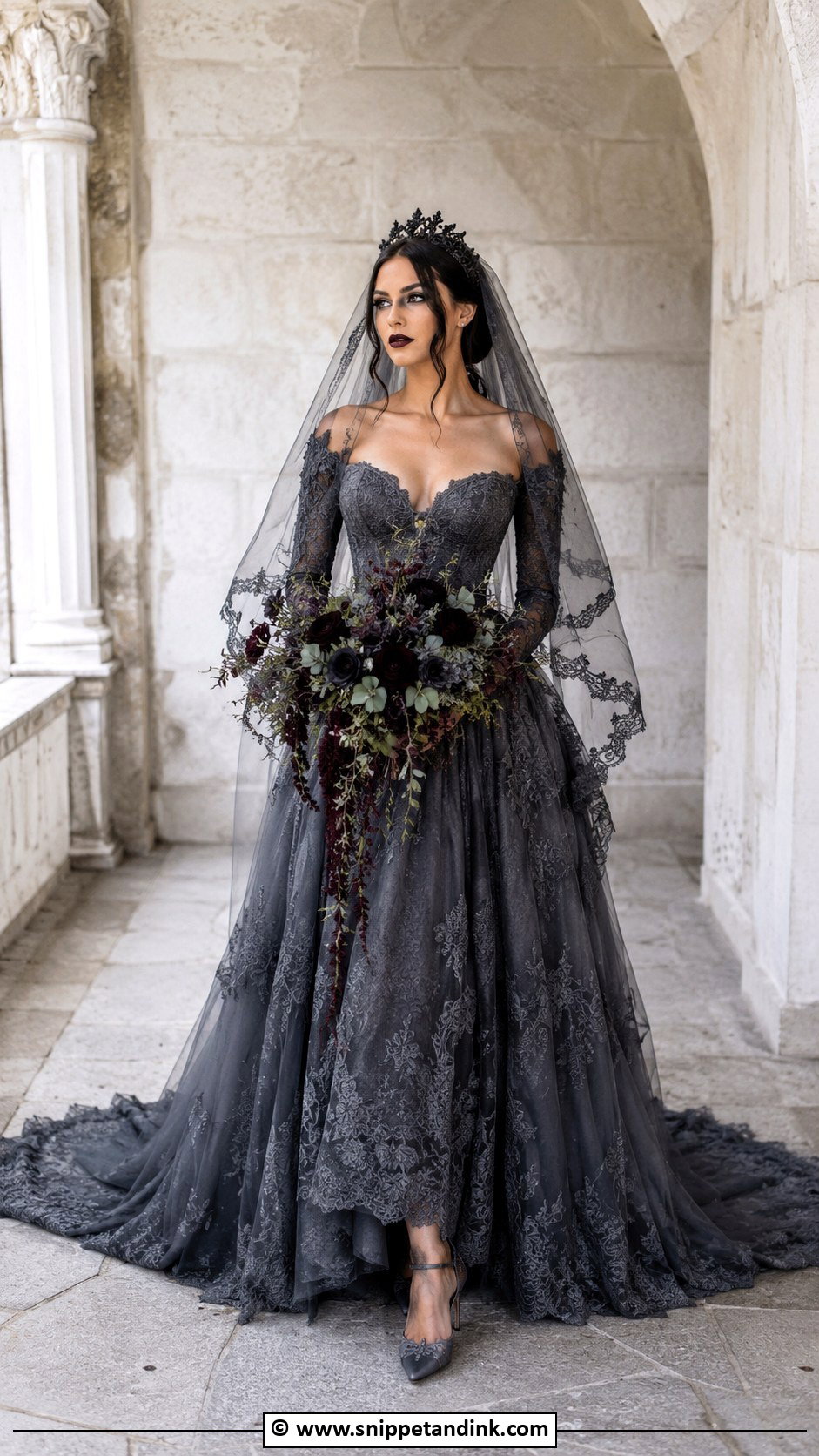 Medieval Wedding Dress With Gothic Bridal Look - Snippet and Ink - 30 Medieval Wedding Dress Ideas