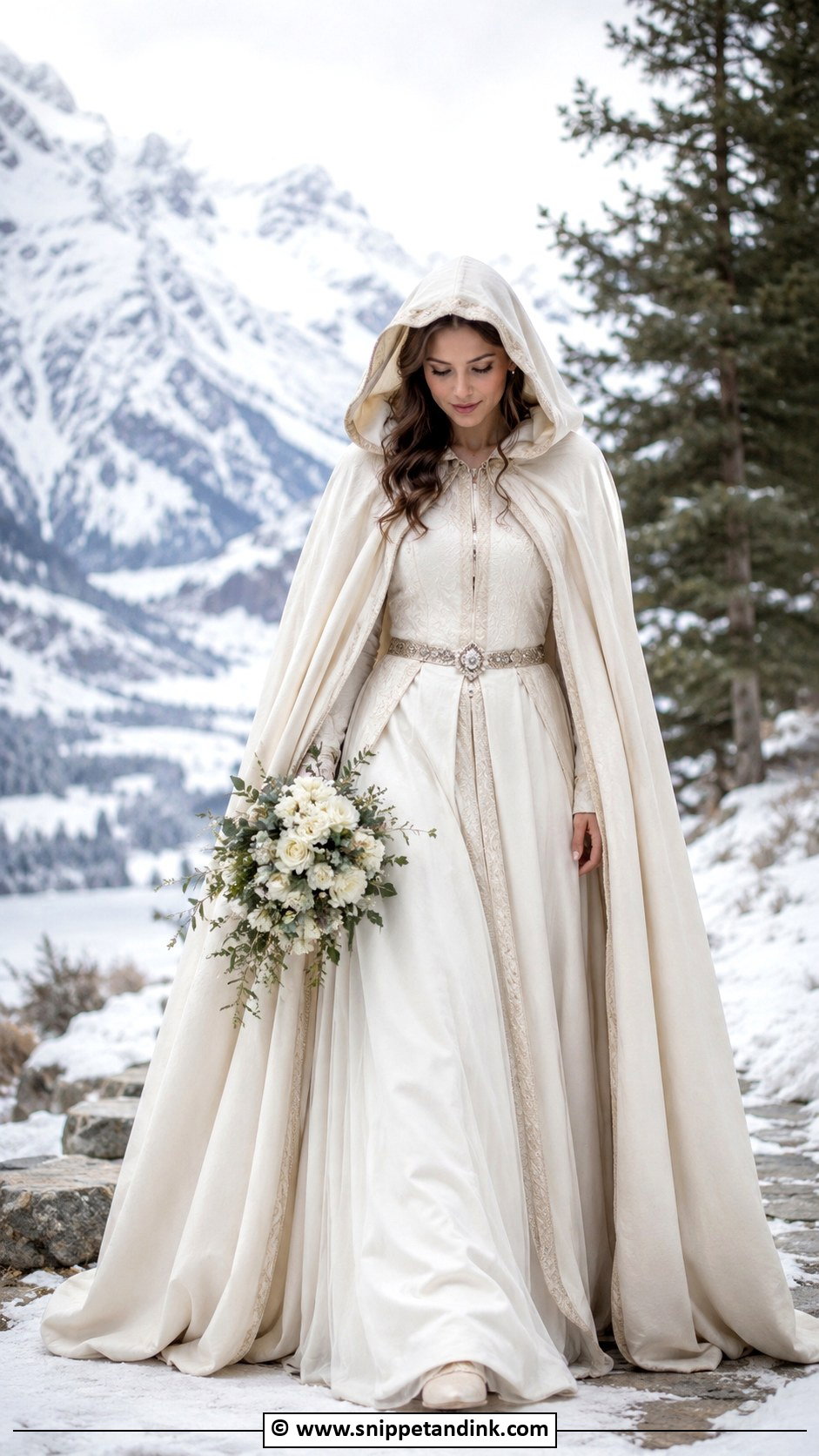Medieval Wedding Dress With Hooded Cloak - Snippet and Ink - 30 Medieval Wedding Dress Ideas