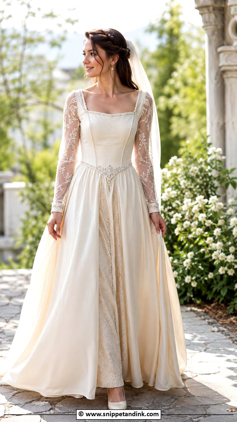 Medieval Wedding Dress With Sheer Sleeves - Snippet and Ink - 30 Medieval Wedding Dress Ideas