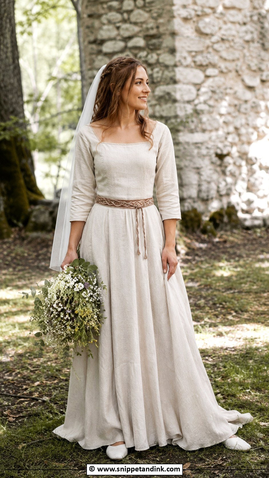 Medieval Wedding Dress With Simple Linen Look - Snippet and Ink - 30 Medieval Wedding Dress Ideas