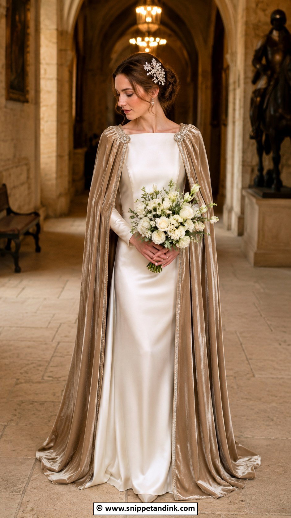 Medieval Wedding Dress With Velvet Cape - Snippet and Ink - 30 Medieval Wedding Dress Ideas