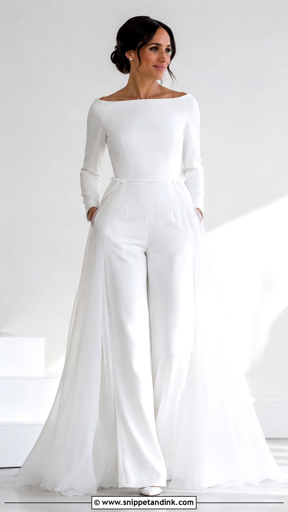 Meghan Markle Bridal Jumpsuit - Snippet and Ink - 30 Meghan Markle Wedding Dress Ideas