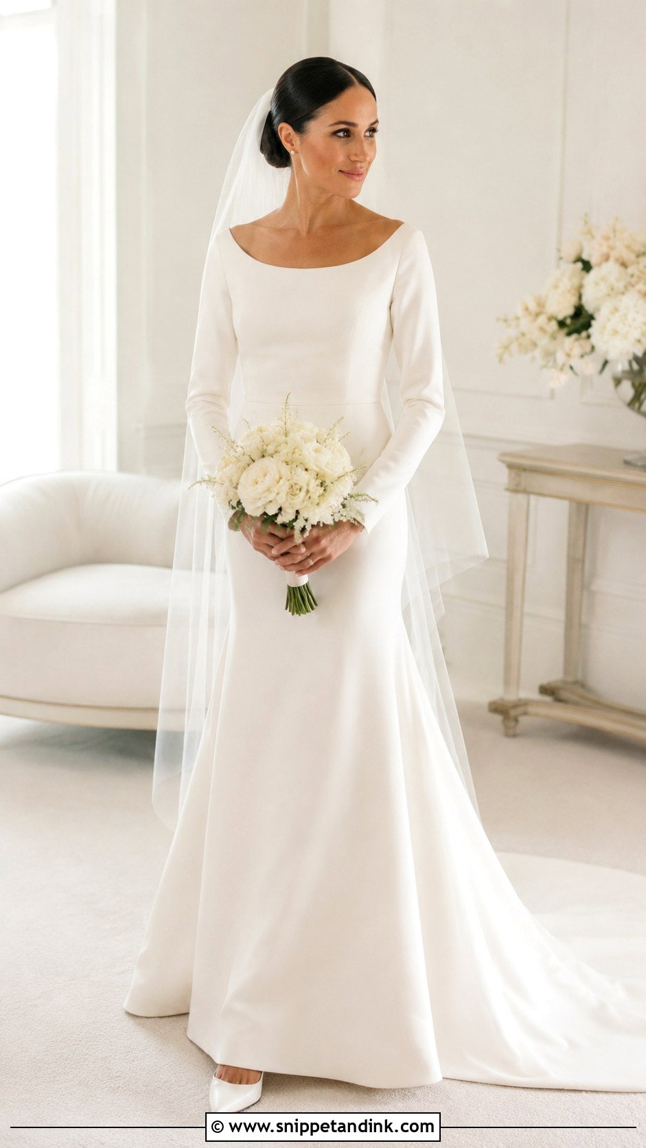 Meghan Markle Scoop Neck Wedding Dress - Snippet and Ink - 30 Meghan Markle Wedding Dress Ideas
