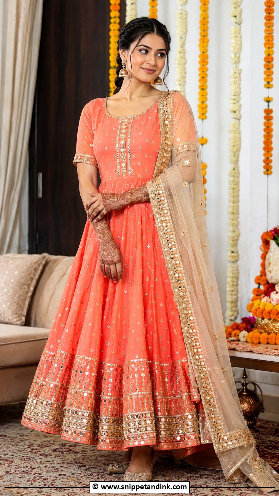 Mehendi Bridal Anarkali Suit - Snippet and Ink - 30 Mehendi Bridal Outfit Ideas
