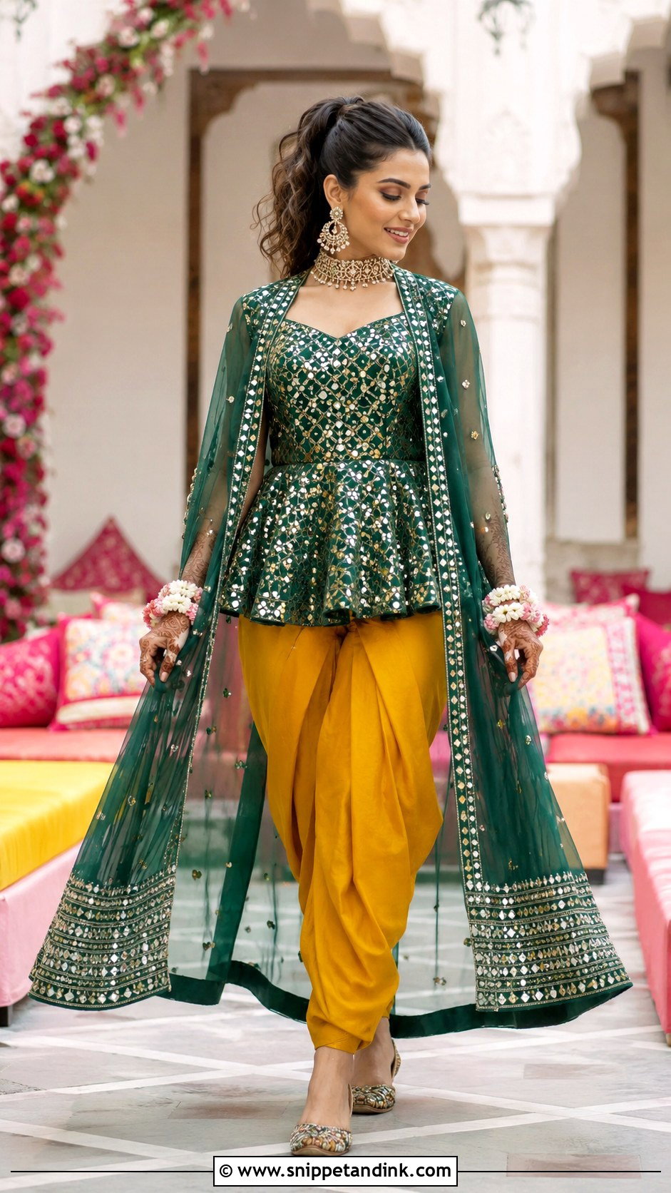 Mehendi Dhoti Pants Outfit - Snippet and Ink - 20 Mehendi Dress Outfits Brides
