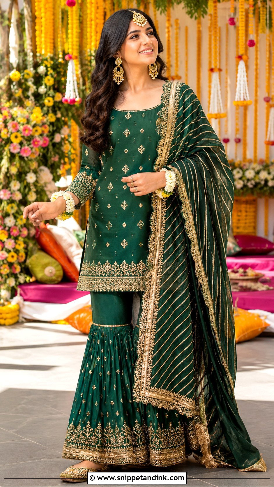 Mehendi Gharara Set - Snippet and Ink - 25 Mehendi Outfit Ideas for Bride