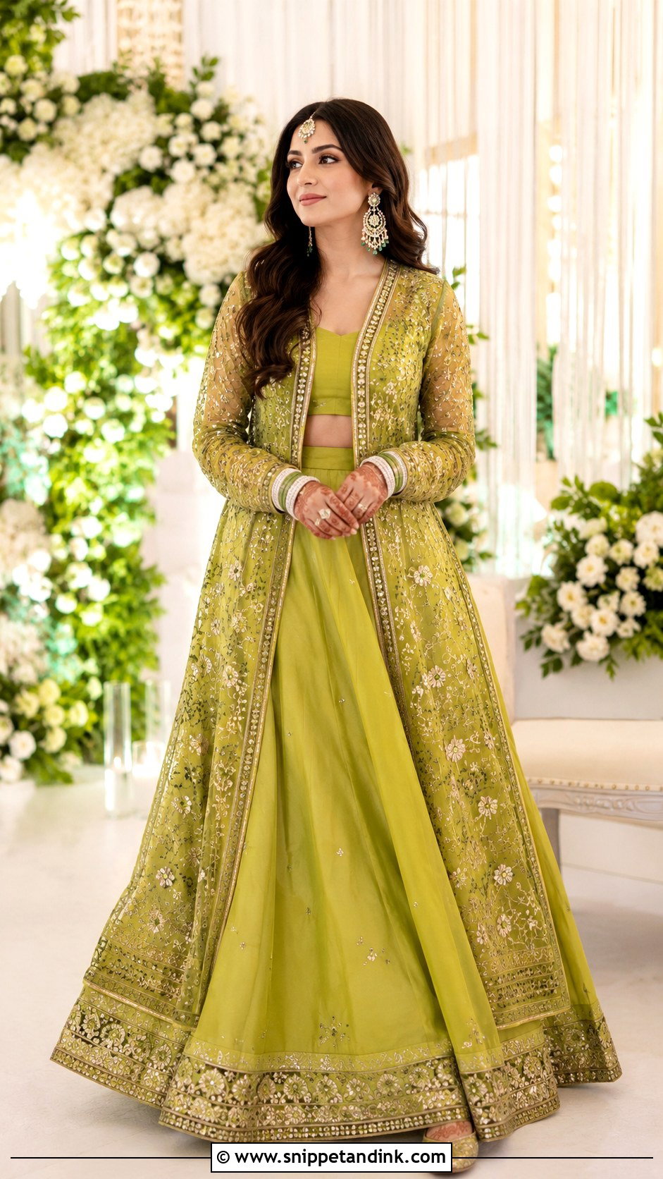 Mehendi Jacket Lehenga For Bride - Snippet and Ink - 30 Mehendi Dress Brides Ideas