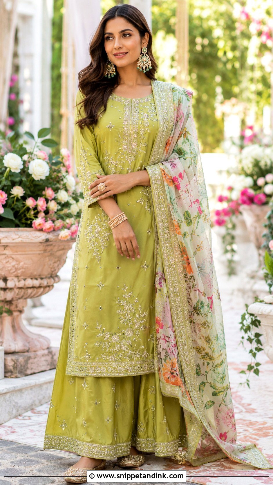 Mehendi Palazzo Suit Outfit - Snippet and Ink - 30 Mehendi Dress Outfits