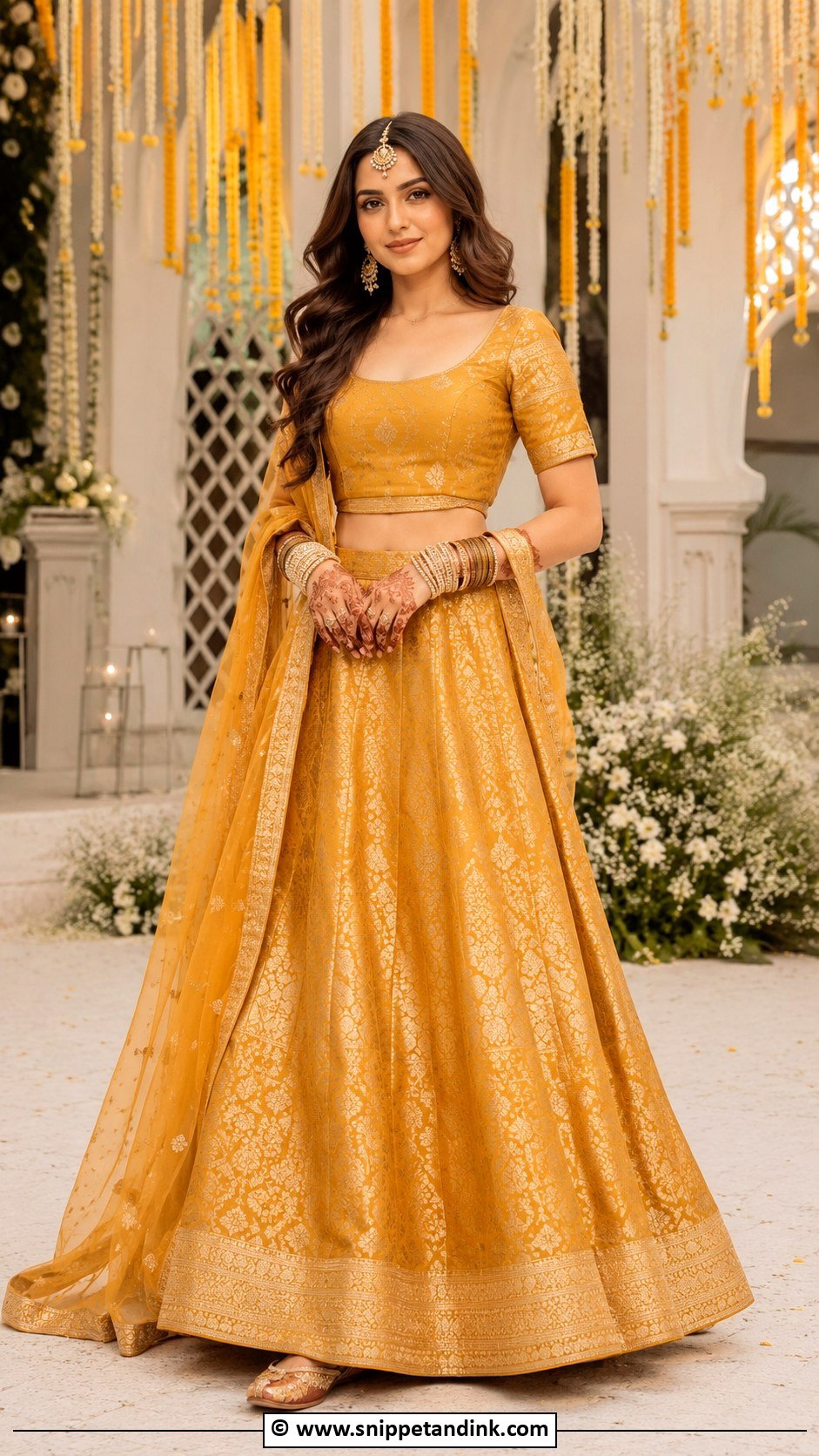 Mehndi Banarsi Lehenga - Snippet and Ink - 30 Pakistani Mehndi Dress Ideas