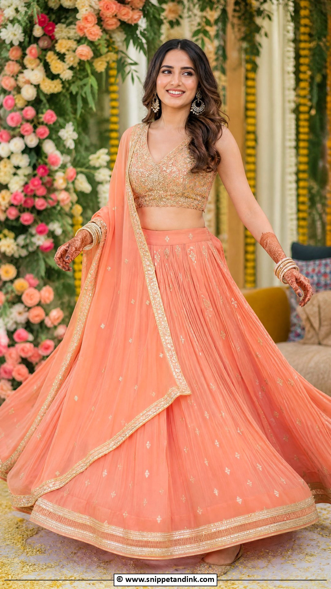 Mehndi Bridesmaid Lehenga Outfit - Snippet and Ink - 35 Mehndi Outfit Ideas